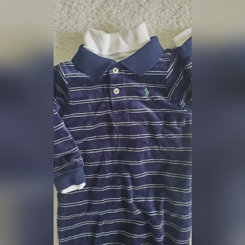 POLO by Ralph Lauren velour onesie‎ 2 pieces Size 9M